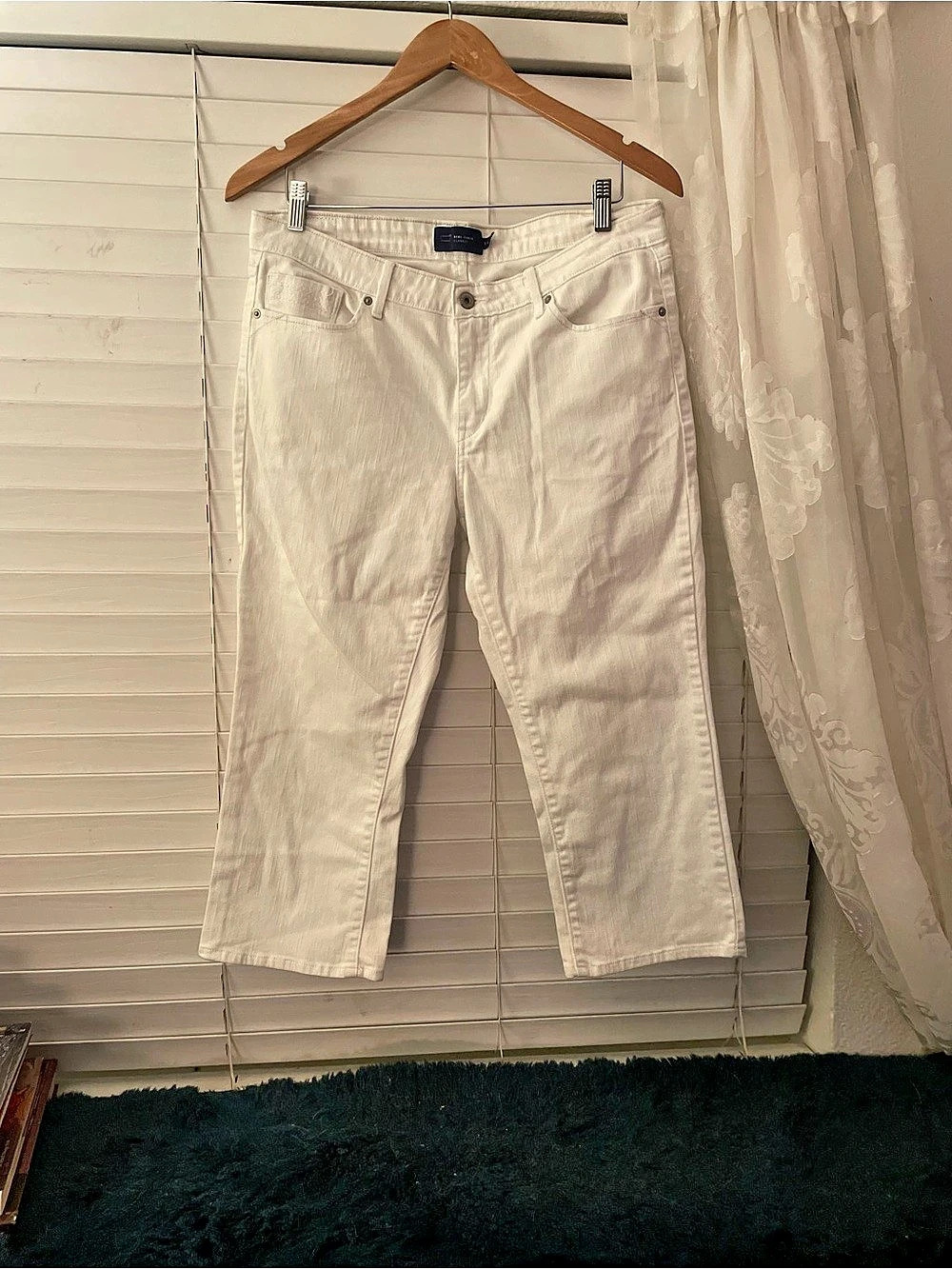 Demi Curve Classic Straight Leg Jeans White Size 14W